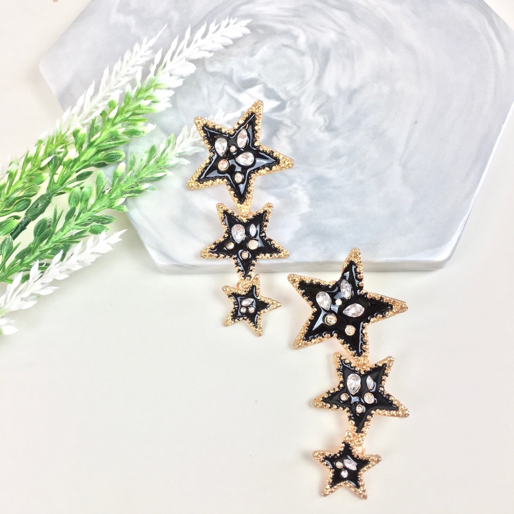 Gothic Star Diamond Earrings